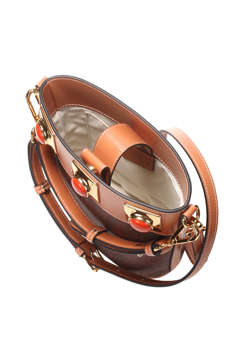 shop ETRO  Secchiello: Etro borsa a secchiello Paisley Crown Me con borchie in corallo.
Tessuto di cotone Paisley jacquard spalmato con grana opaca e doppiato in tela.
Tracolla in pelle removibile (altezza 45 cm).
Manico regolabile (altezza luce 12 cm).
Tasca interna con cerniera.
Borchie dorate con corallo.
Accessori metallici con finitura dorata.
Dimensioni: 16 x 19 x 9 cm.
Finiture: 100% pelle di vitello
Fodera: 66% cotone, 34% poliestere.
Fabbricato in Italia.. 1N648 8620-0602 number 9825867